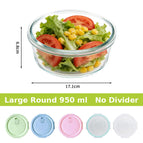 Large round 950ml / Transparent blue