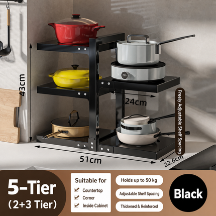 Adjustable Multi-Layer Pot Rack Organizer