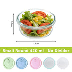 Small round 420ml / Transparent blue