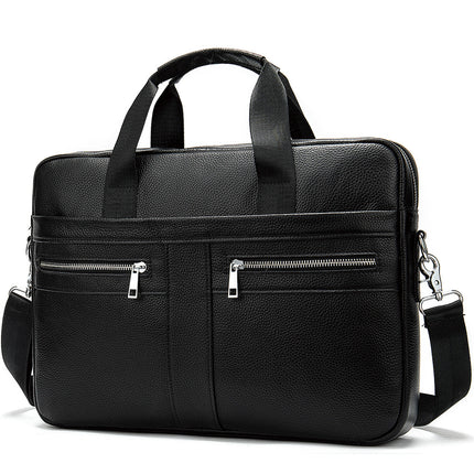 Genuine Leather 14-Inch Business Briefcase