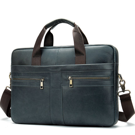 Genuine Leather 14-Inch Business Briefcase