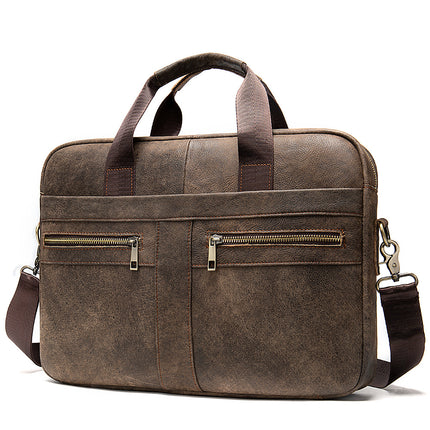 Genuine Leather 14-Inch Business Briefcase