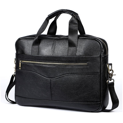 Genuine Leather 14-Inch Business Briefcase