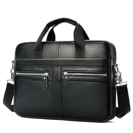 Genuine Leather 14-Inch Business Briefcase