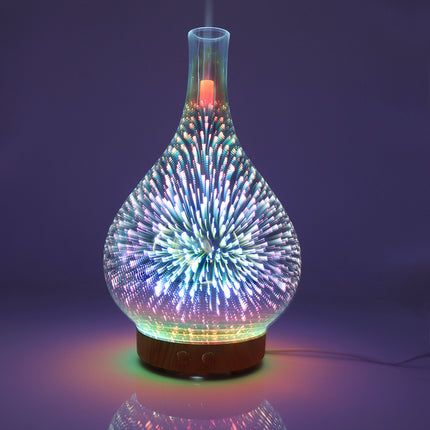 SAMATIFY - 3D Fireworks Glass Aroma Diffuser – LED Mist Humidifier 25cm