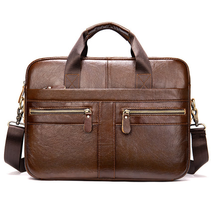 Genuine Leather 14-Inch Business Briefcase