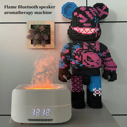 SAMATIFY - Flame Light Humidifier with Bluetooth Speaker & Clock – 400ml
