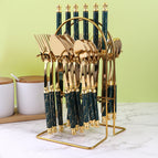 blackish green / (24 piece set including box and rack)