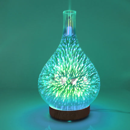 SAMATIFY - 3D Fireworks Glass Aroma Diffuser – LED Mist Humidifier 25cm