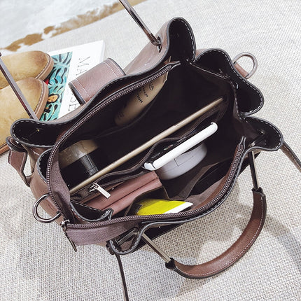 SAMA PU Leather Leisure Tote – 26×9×20 cm, Shoulder/Hand