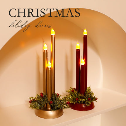 SAMA LED Electronic Christmas Candle – Realistic Flame, Smooth Pillar