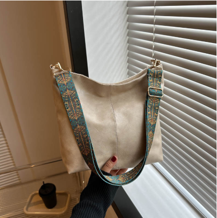 SAMA PU Bucket Shoulder Crossbody Bag – Large Capacity