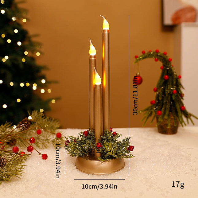 SAMA LED Electronic Christmas Candle – Realistic Flame, Smooth Pillar