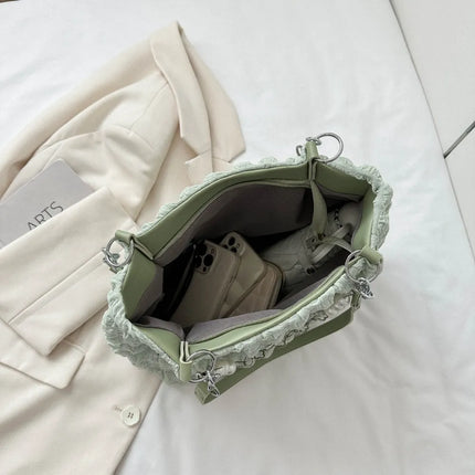 SAMA - Bubble Textured Tote Bag – Stylish Cotton Shoulder Purse