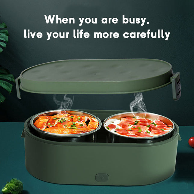SAMA USB Type-C 12W 800ml heated lunch box with SUS304 inner—portable food warmer