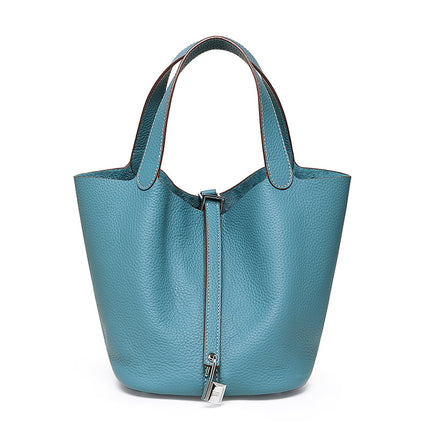 SAMA Top-Grain Cowhide Bucket Bag – Urban Minimalist (Medium)