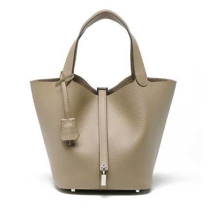 SAMA Top-Grain Cowhide Bucket Bag – Urban Minimalist (Medium)