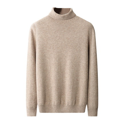 SAMATIFY Men’s High Collar Knit Sweater – Autumn Winter Pullover