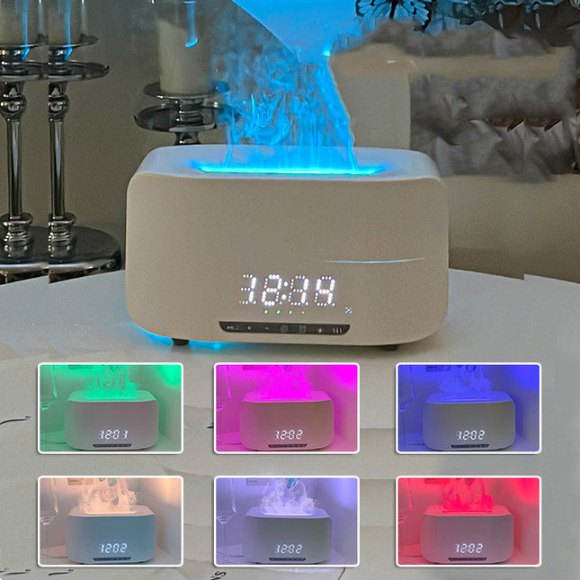 SAMATIFY - Flame Light Humidifier with Bluetooth Speaker & Clock – 400ml