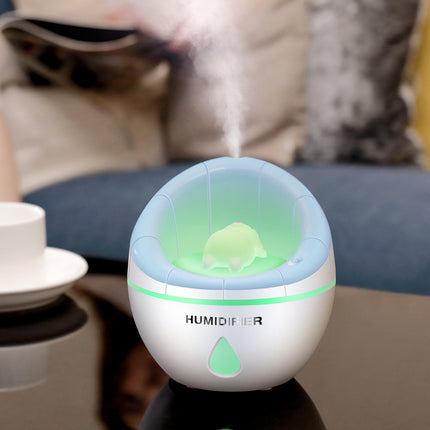 SAMATIFY - Mini USB Humidifier – 350ml Desktop Air Purifier with Fan & Light