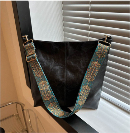 SAMA PU Bucket Shoulder Crossbody Bag – Large Capacity