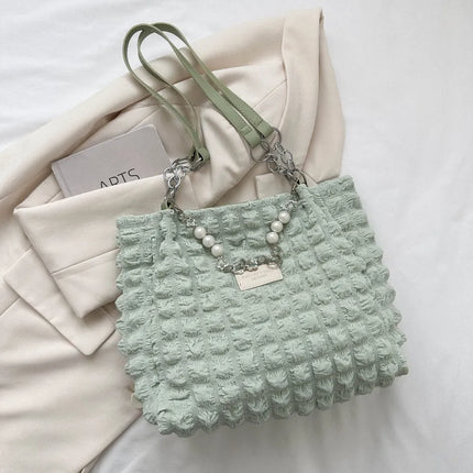 SAMA - Bubble Textured Tote Bag – Stylish Cotton Shoulder Purse