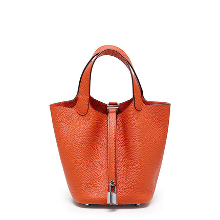 SAMA Top-Grain Cowhide Bucket Bag – Urban Minimalist (Medium)