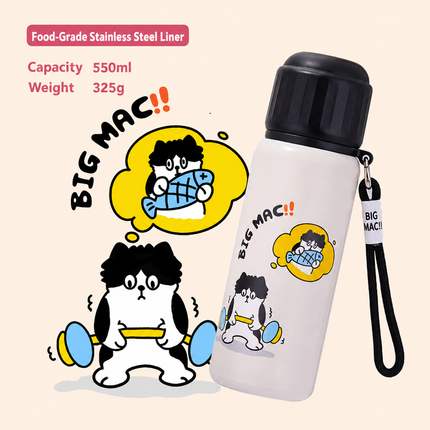 316 Stainless Steel Kids Thermos Cup with Strap - 550 mL