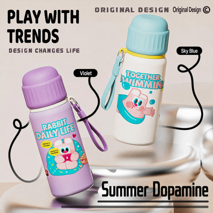 316 Stainless Steel Kids Thermos Cup with Strap - 550 mL