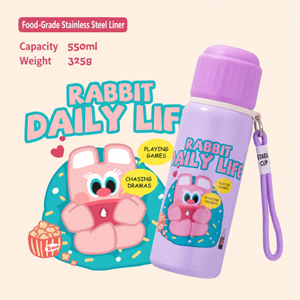 316 Stainless Steel Kids Thermos Cup with Strap - 550 mL