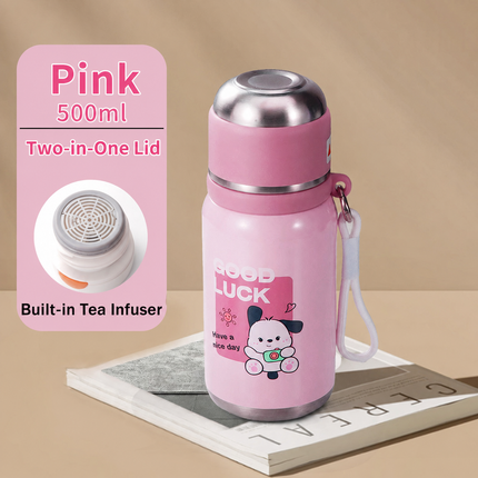 500 mL Kids 316 Stainless Steel Thermos Cup with Puppy Design