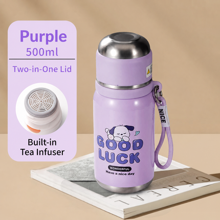 500 mL Kids 316 Stainless Steel Thermos Cup with Puppy Design