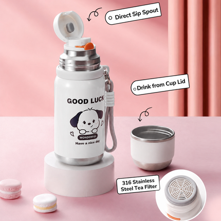 500 mL Kids 316 Stainless Steel Thermos Cup with Puppy Design