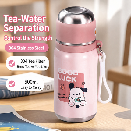 500 mL Kids 316 Stainless Steel Thermos Cup with Puppy Design