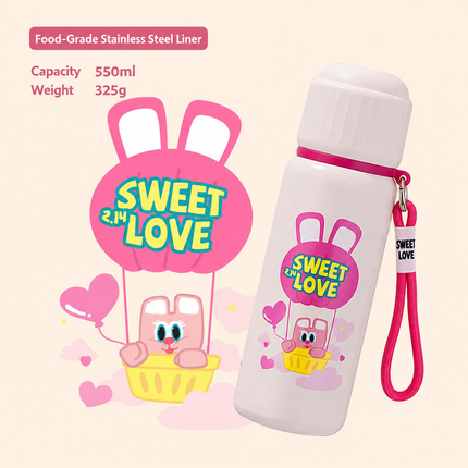 316 Stainless Steel Kids Thermos Cup with Strap - 550 mL