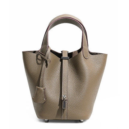 SAMA Top-Grain Cowhide Bucket Bag – Urban Minimalist (Medium)