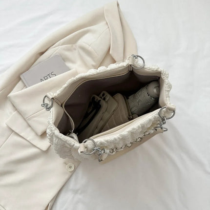 SAMA - Bubble Textured Tote Bag – Stylish Cotton Shoulder Purse