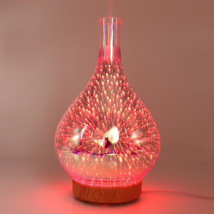 SAMATIFY - 3D Fireworks Glass Aroma Diffuser – LED Mist Humidifier 25cm