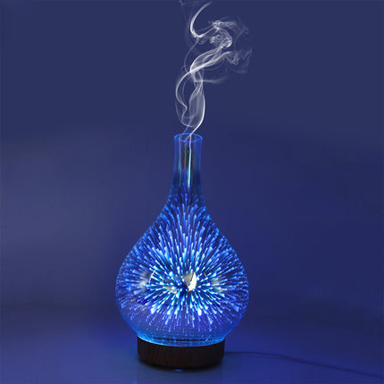 SAMATIFY - 3D Fireworks Glass Aroma Diffuser – LED Mist Humidifier 25cm