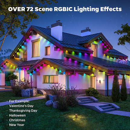 SAMA - 100FT RGB Outdoor Eaves LED Lights IP67 APP Control Christmas Decor