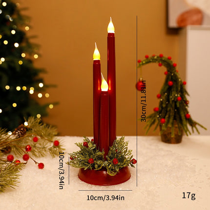 SAMA LED Electronic Christmas Candle – Realistic Flame, Smooth Pillar