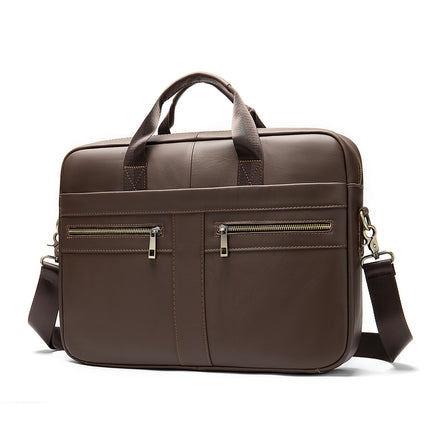 Genuine Leather 14-Inch Business Briefcase