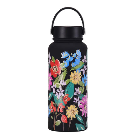 Black and White Stainless Steel Thermos Cup with Straw - 350–1000 mL