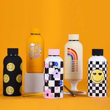 350 mL Stainless Steel Thermos Bottle with Abstract Print