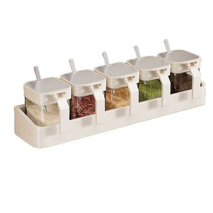 No-Drill Kitchen Spice Rack with Seasoning Jars