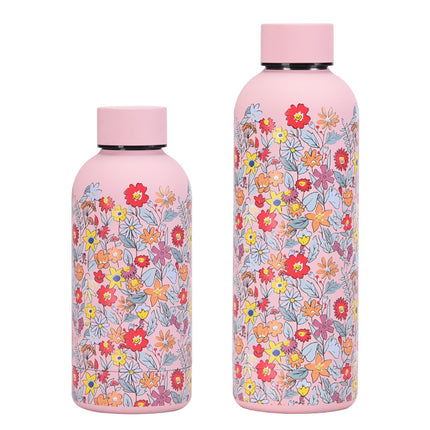 Printed Wide-Mouth Stainless Steel Thermos Cup with Straw - 350–1000 mL