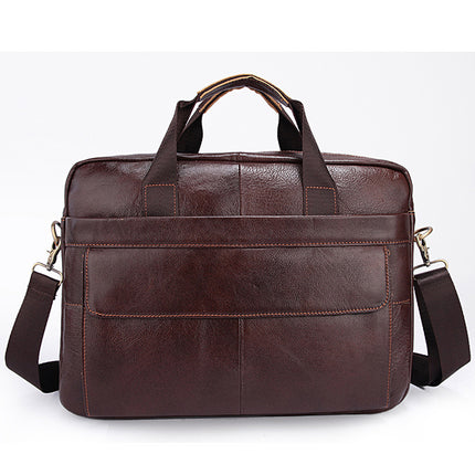 Genuine Leather 14-Inch Business Briefcase