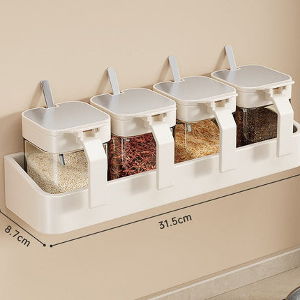No-Drill Kitchen Spice Rack with Seasoning Jars