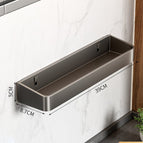 【kitchen storage rack 39cm】gunmetal gray/countertop & wall-mounted dual use