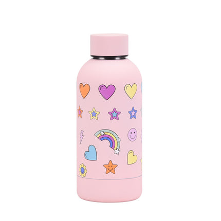 350 mL Stainless Steel Thermos Bottle with Abstract Print
